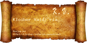 Kloiber Valéria névjegykártya